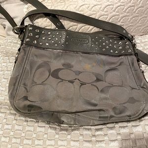 Coach Crossbody - Grey C Logo with silver stud embellishments